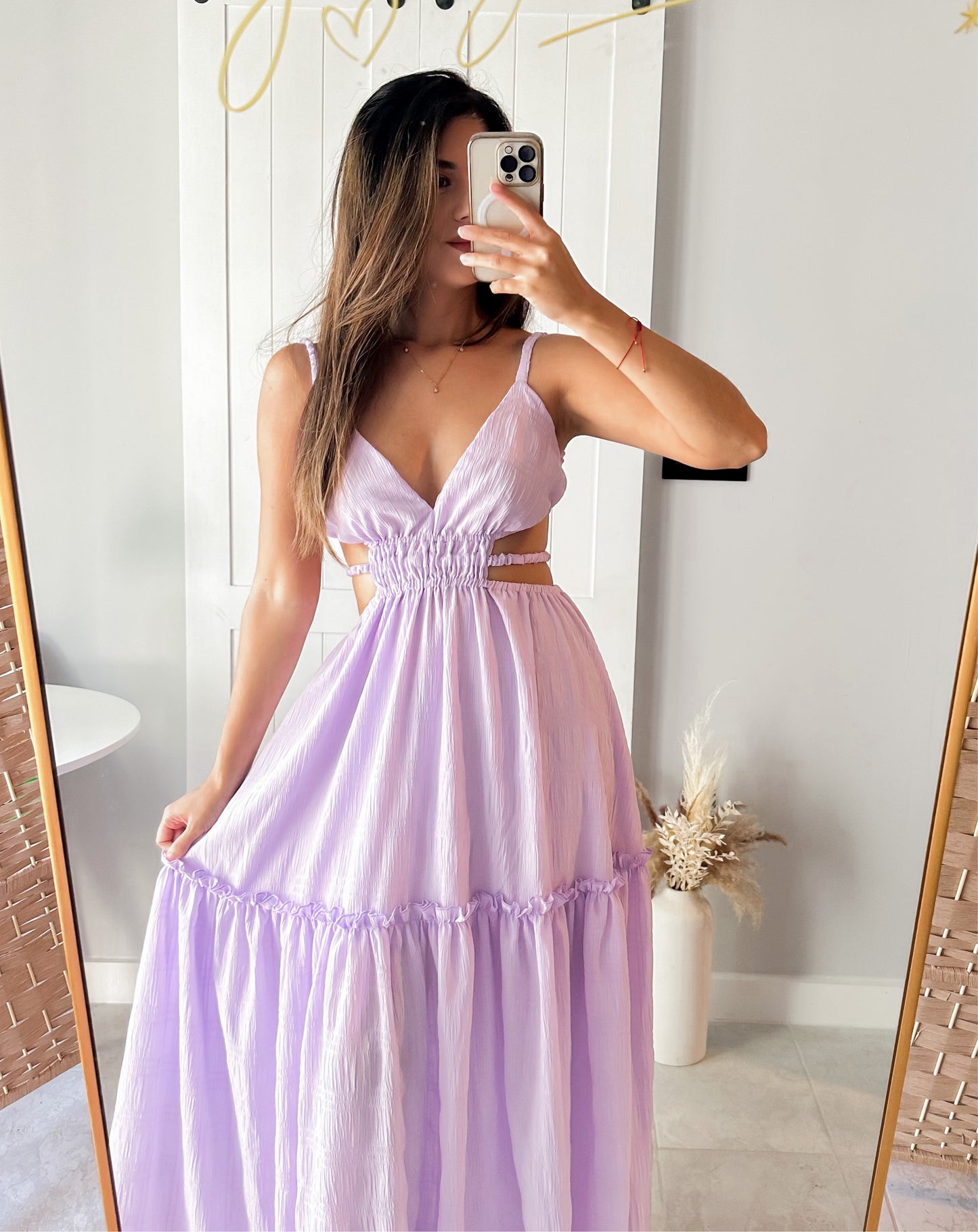 Lavender Haze Cutout Maxi Dress
